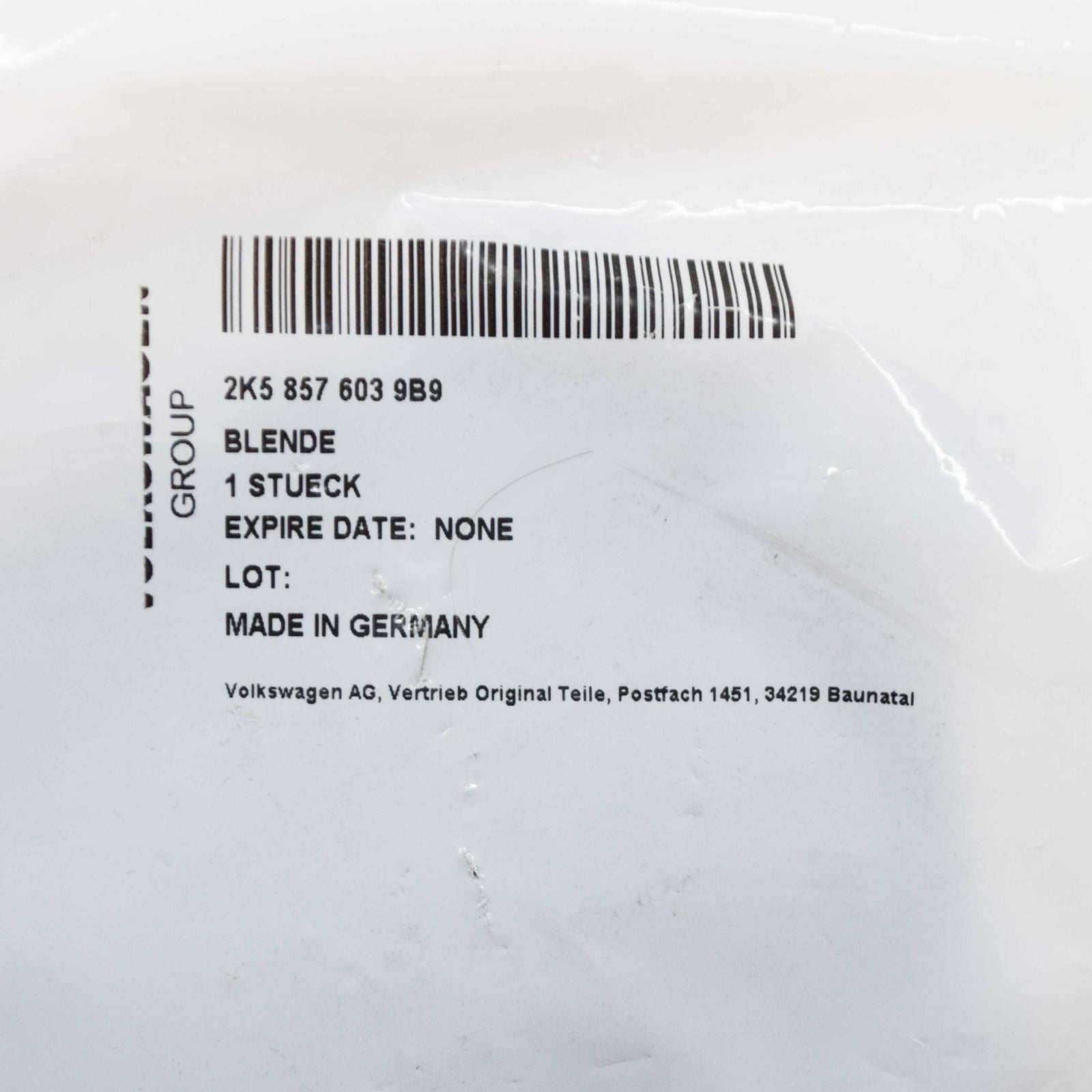 NEW VW CADDY 2K FRONT LEFT DOOR MIRROR LOWER TRIM 2K58576039B9 ORIGINAL