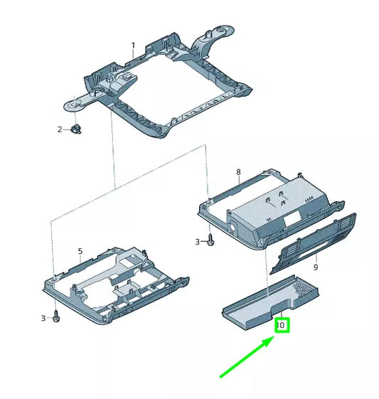 NEW VW ARTEON 3H7 ROOF CONSOLE STOWAGE COMPARTMENT INSERT 5G085749482V