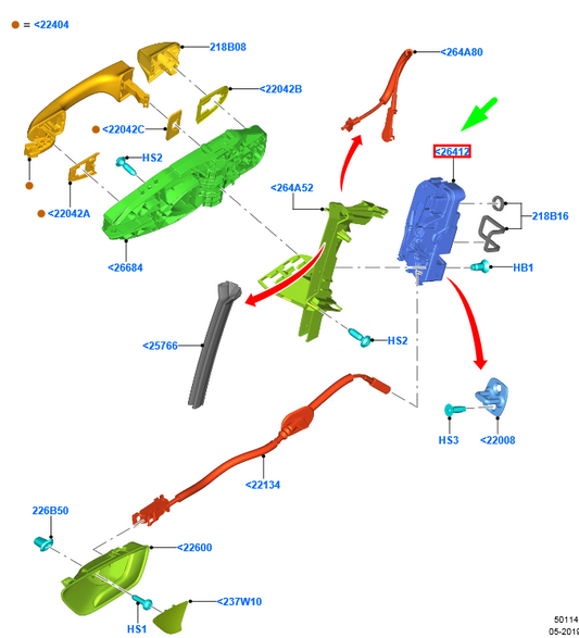 new ford puma rear left door lock 2342600 h1ba-a26413-de original
