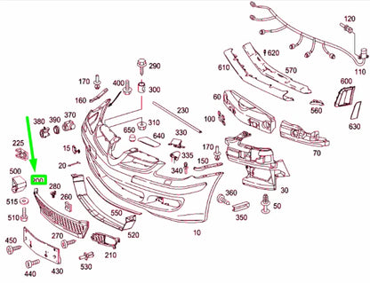 NEW MB SLK R171 FRONT BUMPER CENTER LOWER GRILLE COVER A1718851023 ORIGINAL