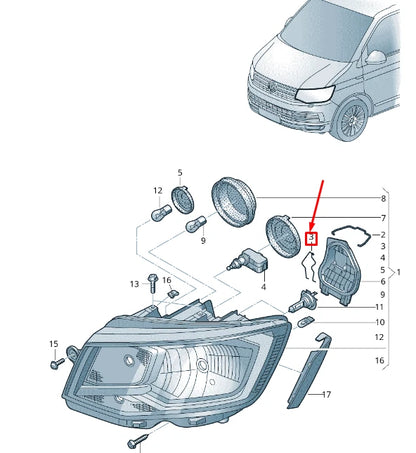NEW VW TRANSPORTER VI T6 FRONT HEADLAMP RETAINING CLIP 7E0941160A