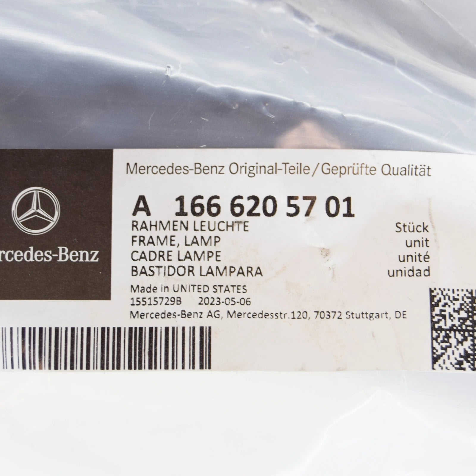 NEW MERCEDES-BENZ GLE W166 FRONT LEFT LAMP FRAME A1666205701 ORIGINAL