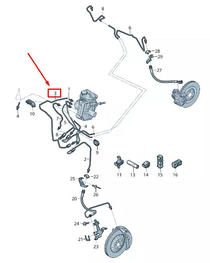 NEW AUDI E-TRON GEN FRONT RIGHT BRAKE PIPE RHD 4KR614724A