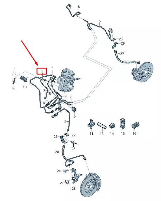 NEW AUDI E-TRON GEN FRONT RIGHT BRAKE PIPE RHD 4KR614724A