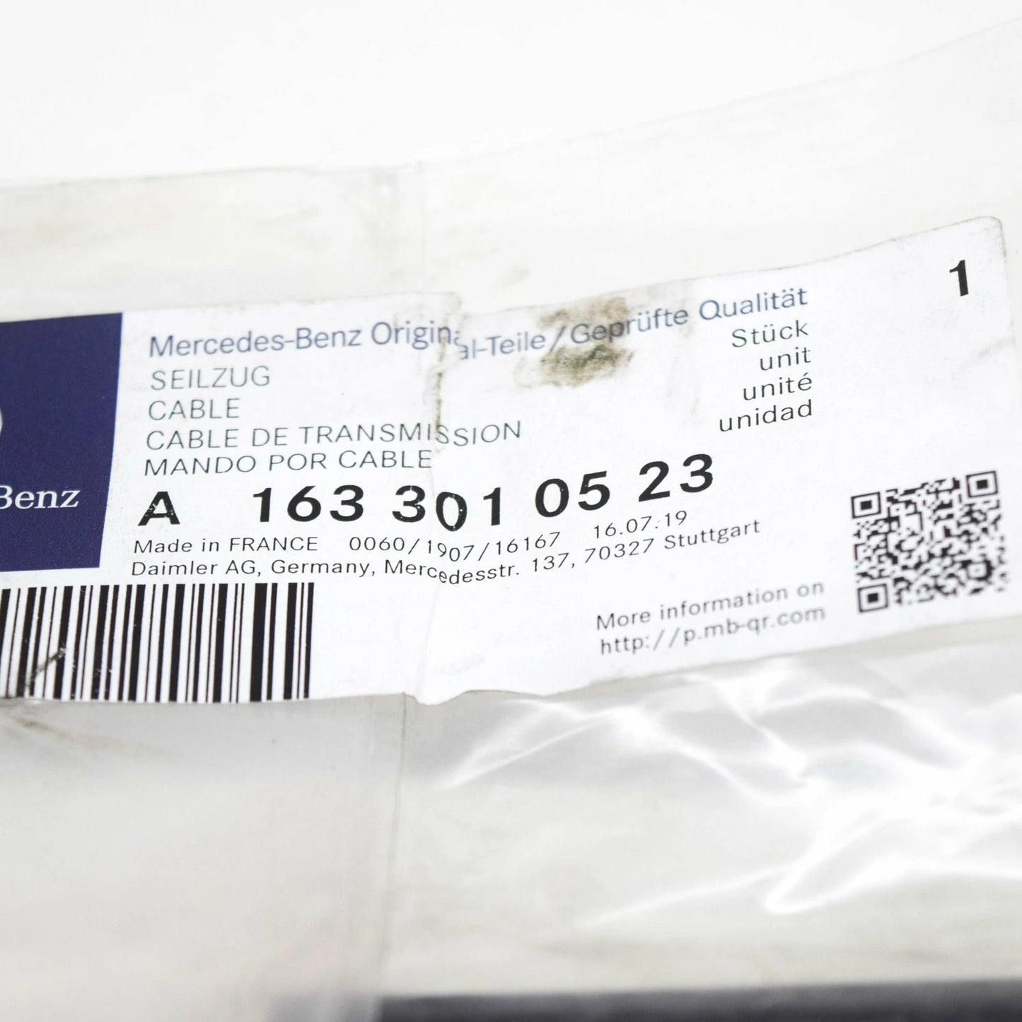 NEW MERCEDES BENZ ML W163 ACCELERATOR PEDAL CABLE LHD A1633010523