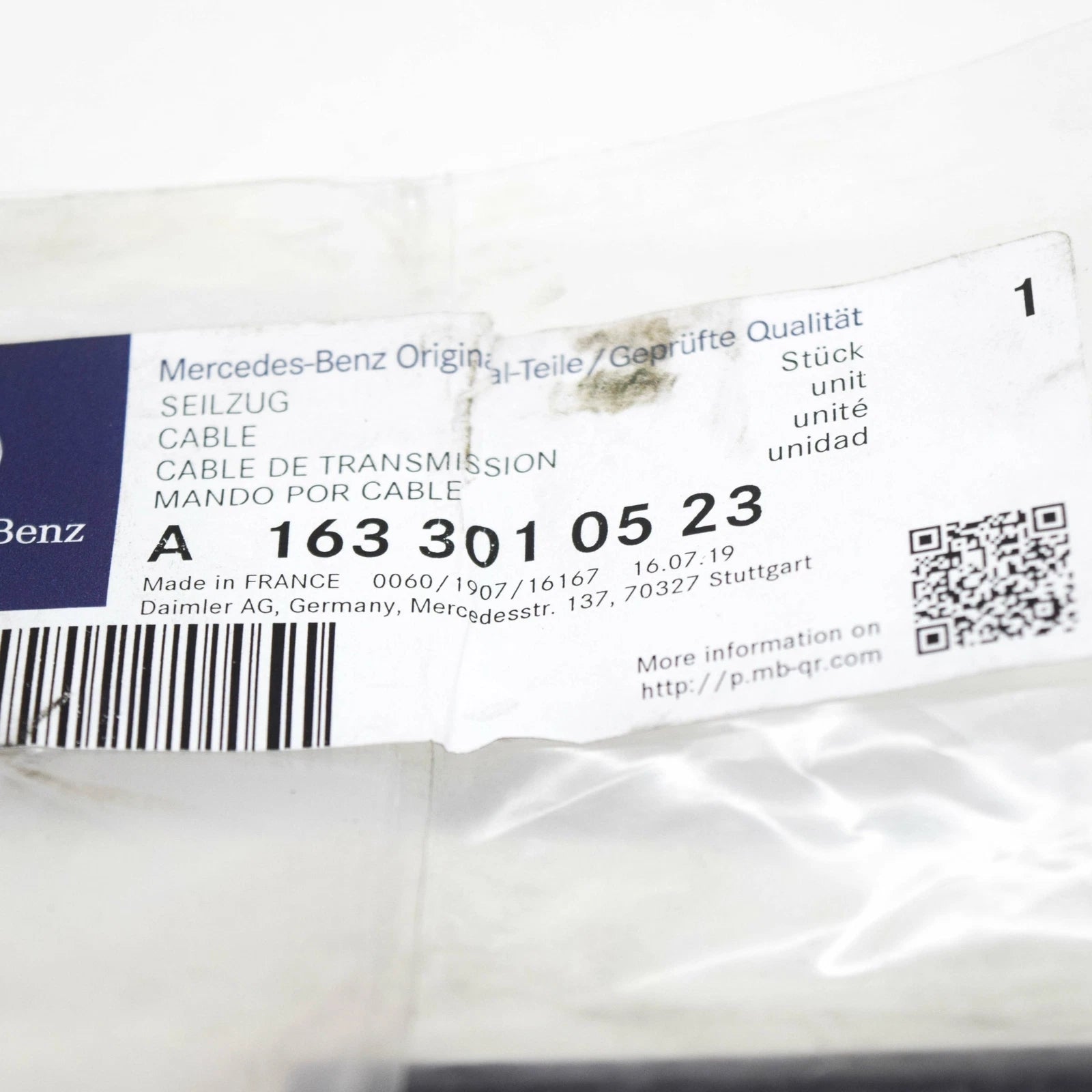 NEW MERCEDES BENZ ML W163 ACCELERATOR PEDAL CABLE LHD A1633010523