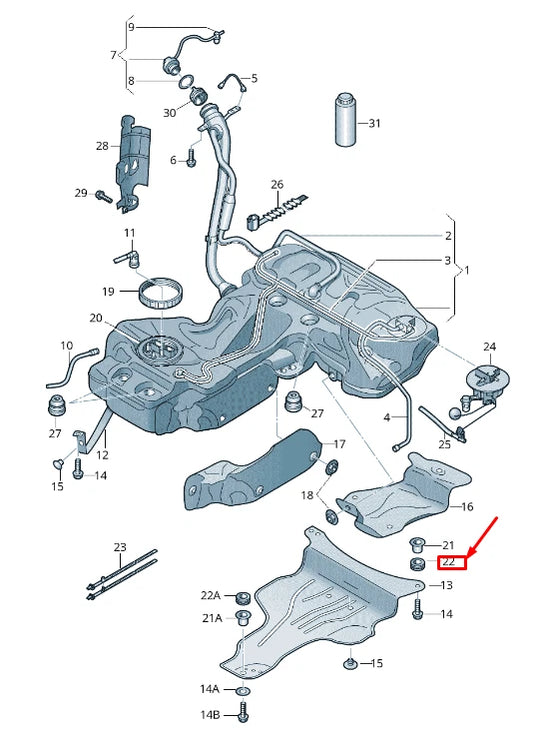 NEW VW TOUAREG CR FUEL STRAP REAR RUBBER BUSH 8K0201840C