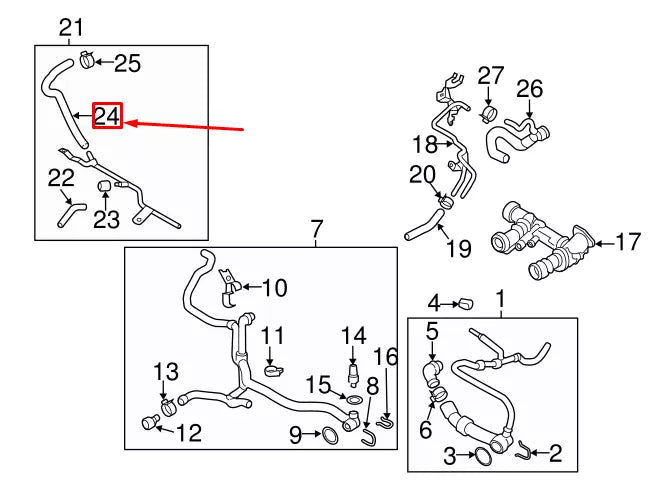 NEW AUDI A3 SPORTBACK 8V UPPER EXPANSION TANK HOSE 5Q0121449A ORIGINAL