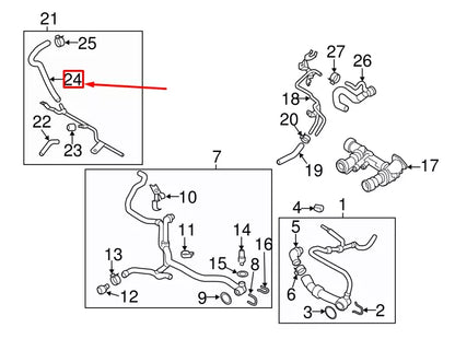 NEW AUDI A3 SPORTBACK 8V UPPER EXPANSION TANK HOSE 5Q0121449A ORIGINAL