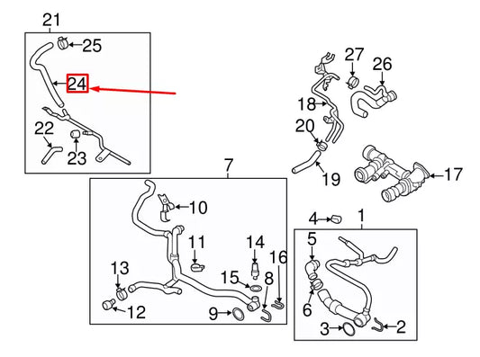 NEW AUDI A3 SPORTBACK 8V UPPER EXPANSION TANK HOSE 5Q0121449A ORIGINAL