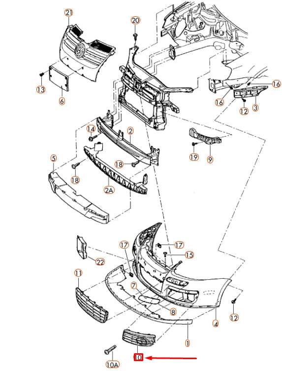 NEW VW JETTA A5 FRONT BUMPER RIGHT VENT GRILLE 1K0853666E9B9