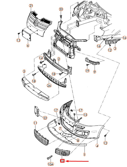 NEW VW JETTA A5 FRONT BUMPER RIGHT VENT GRILLE 1K0853666E9B9
