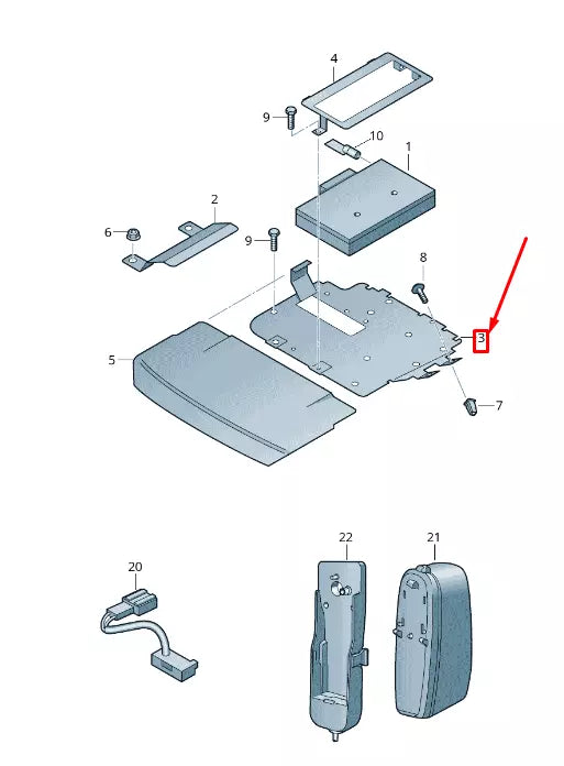 NEW VW GOLF VI 5K MK6 LOWER RADIO ANTENNA MODULE BRACKET 3C0919935A