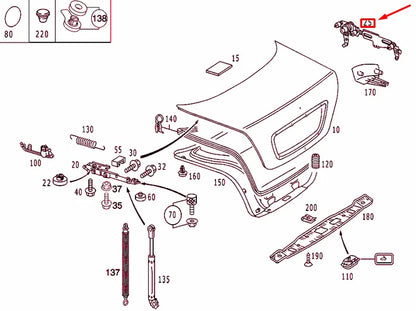 NEW MERCEDES-BENZ S W220 REAR LID RIGHT DRIVE UNIT A2207500060 ORIGINAL