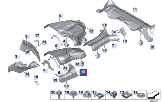 new bmw x6 f16 front right heat protection 51487185028 original
