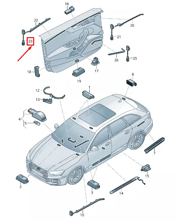 NEW AUDI A4 AVANT B9 REAR LEFT DOOR QUARTER PANEL LED LIGHT 8W0947355Q ORIGINAL