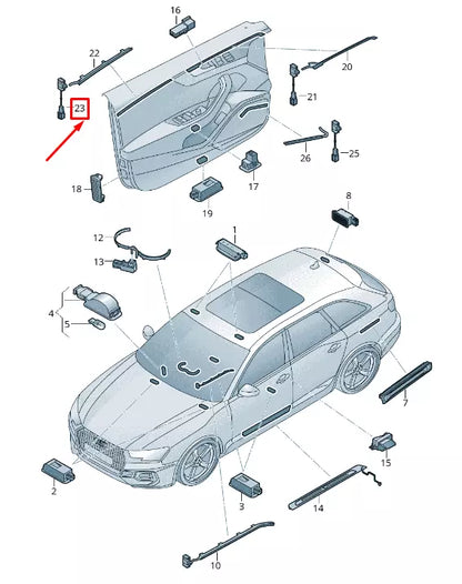 NEW AUDI A4 AVANT B9 REAR LEFT DOOR QUARTER PANEL LED LIGHT 8W0947355Q ORIGINAL