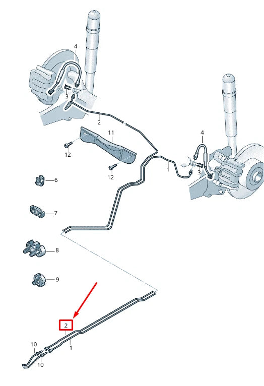 NEW AUDI A3 SPORTBACK 8V RIGHT BRAKE LINE 5Q0614742AP