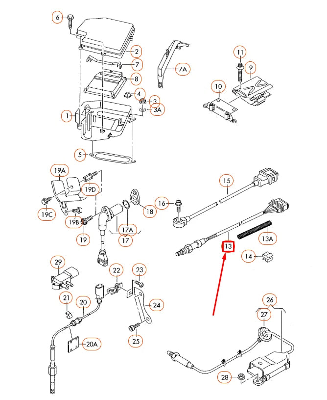 NEW AUDI A4 B7 FRONT OF CATALYST LAMBDA PROBE REPAIR SET 1K0998262D ORIGINAL