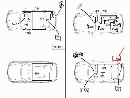 new mercedes-benz e coupe c207 dab tuner wiring harness a2074404405 original