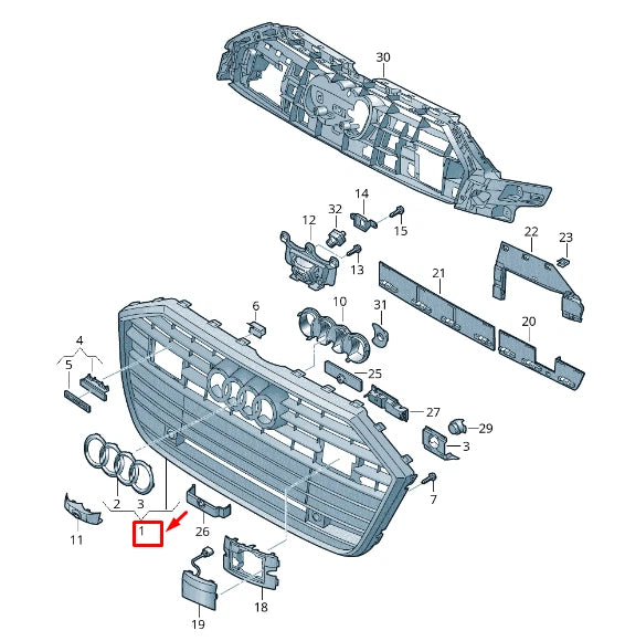 NEW AUDI A6 C8 RADIATOR GRILLE 4K0853651B 3FZ 4K0853651B3FZ ORIGINAL