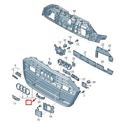 NEW AUDI A6 C8 RADIATOR GRILLE 4K0853651B 3FZ 4K0853651B3FZ ORIGINAL