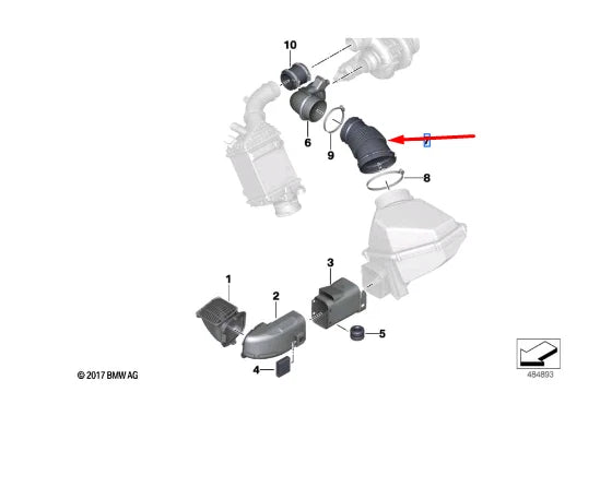 NEW BMW M5 F90 AIR DUCT ZYL. 5-8 7852384 13717852384 ORIGINAL