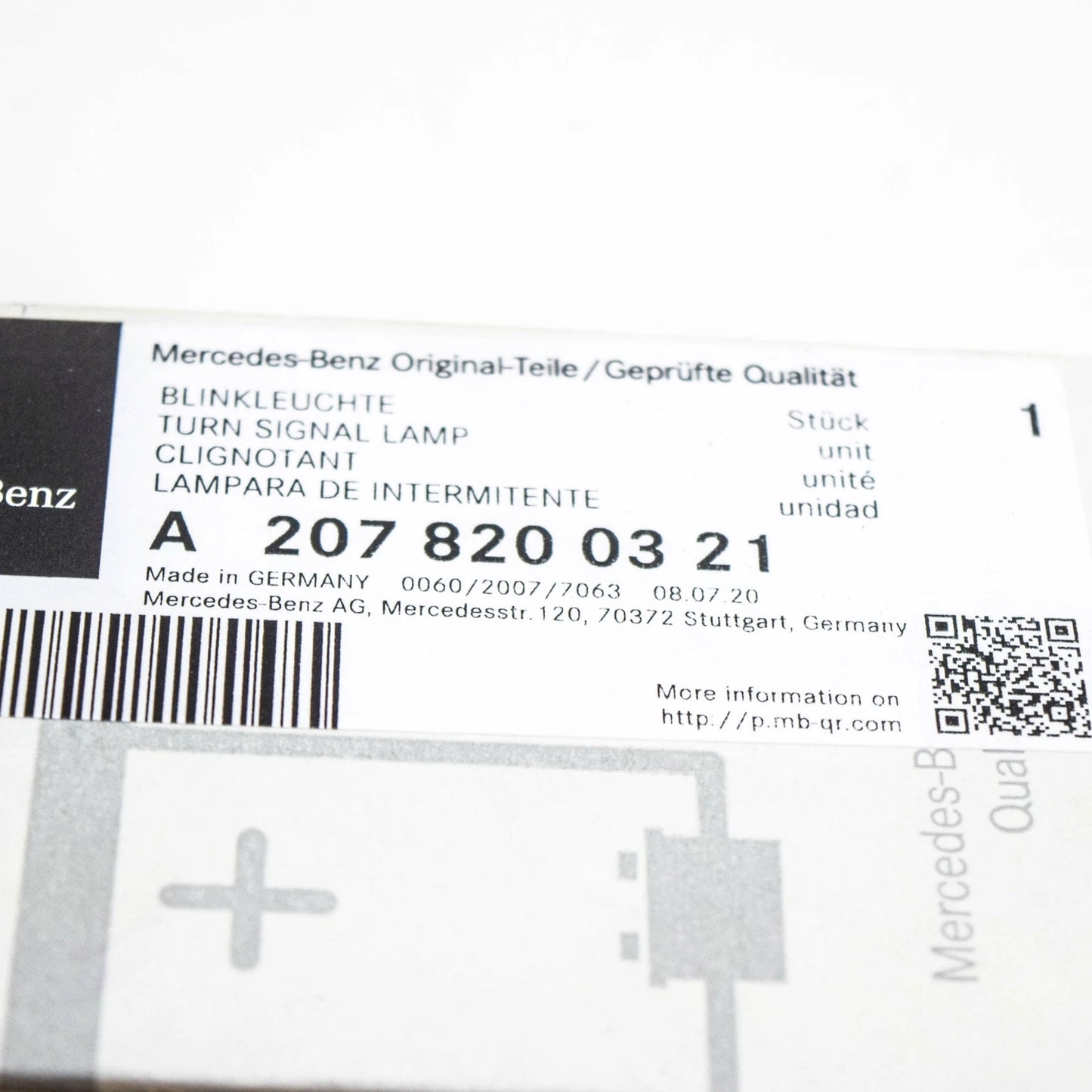 NEW MERCEDES-BENZ E C207 FRONT LEFT SIDE MARKER LIGHT A2078200321 ORIGINAL