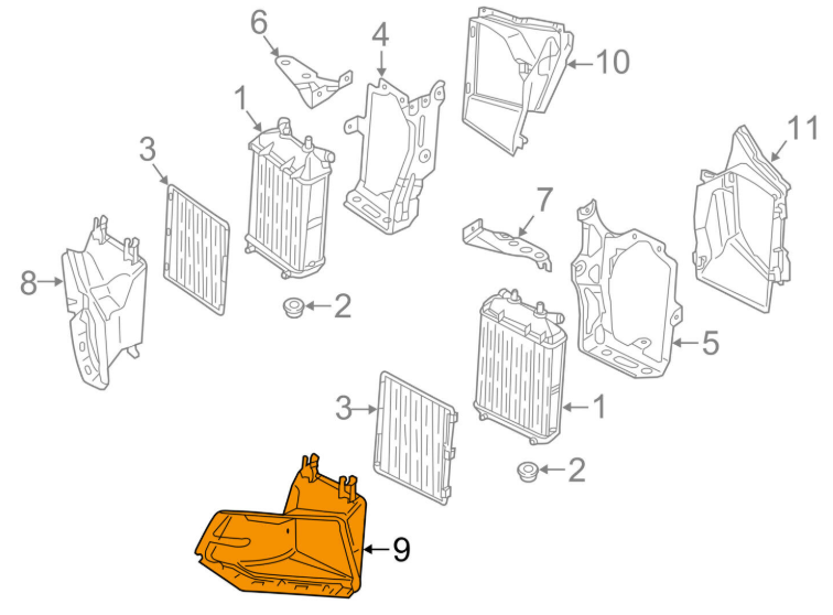 NEW AUDI TT RS 8S FV FRONT LEFT OUTER RADIATOR AIR DUCT 8S0121673B ORIGINAL