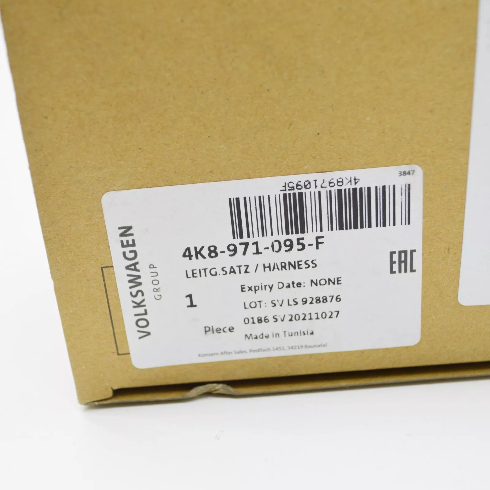 NEW AUDI A7 4K8 FRONT BUMPER WIRING 4K8971095F ORIGINAL