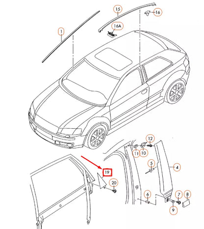 NEW AUDI A3 8P1 REAR LEFT OUTER CORNER TRIM 8P4853273CY9B