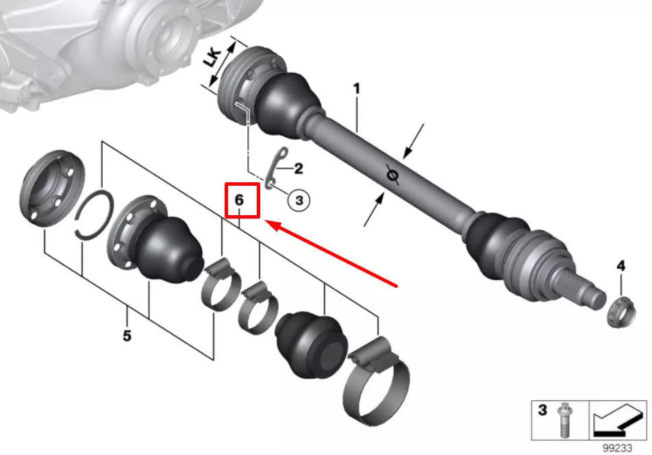 NEW BMW 3 E46 REAR OUTER CV JOINT BOOT KIT 1229376 33211229376 ORIGINAL