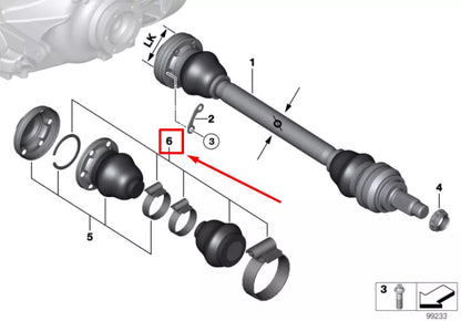 NEW BMW 3 E46 REAR OUTER CV JOINT BOOT KIT 1229376 33211229376 ORIGINAL