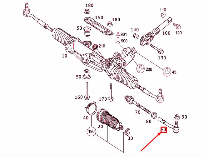 NEW MERCEDES-BENZ SL R230 STEERING TIE ROD END A2303300403 ORIGINAL