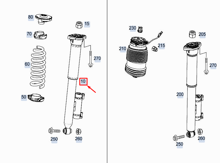 new mercedes-benz e w213 rear shock absorber a2133203130 original