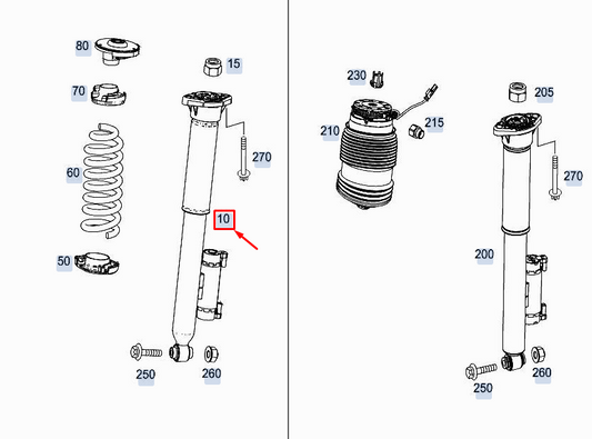 new mercedes-benz e w213 rear shock absorber a2133203130 original
