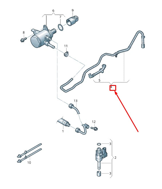 NEW VW CC 35 FUEL FEED HOSE 03C133723DD
