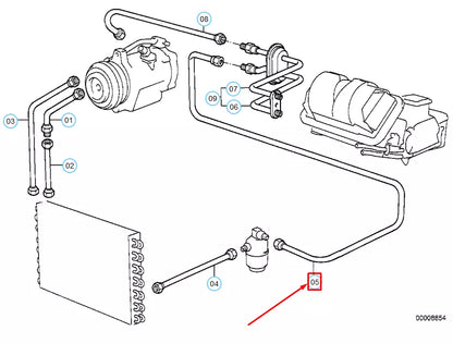 NEW BMW 3 E30 AC DRYER EVAPORATOR HOSE LINE 64531381740 ORIGINAL