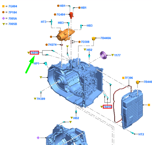 new ford kuga mk3 transmission oil drain plug 7t4p-7010-ba 5272401 original