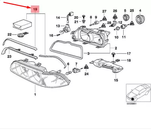 NEW BMW 5 E39 FRONT HEADLIGHT REAPIR KIT 63128362435 8362435 ORIGINAL