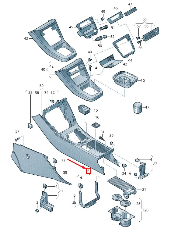 NEW VW SHARAN 7N CENTER CONSOLE SECURING BRACKET 5N0863525A