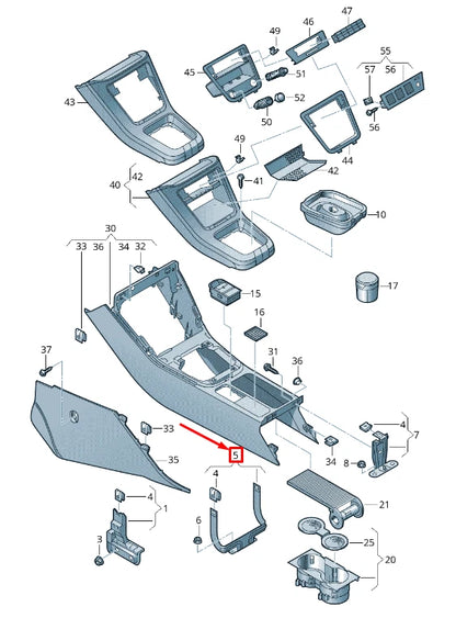 NEW VW SHARAN 7N CENTER CONSOLE SECURING BRACKET 5N0863525A