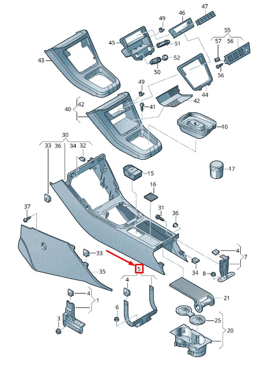 NEW VW SHARAN 7N CENTER CONSOLE SECURING BRACKET 5N0863525A
