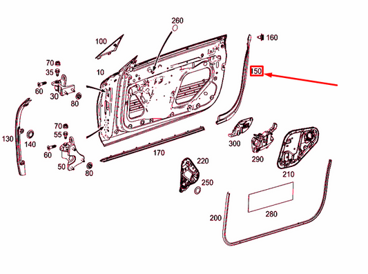 new mercedes-benz e coupe c238 front left door seal a2387272100 original