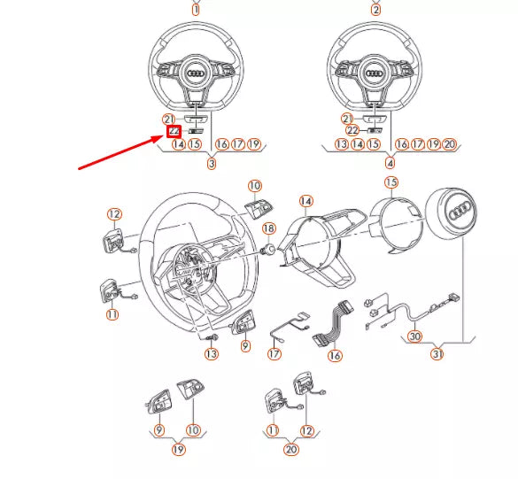 NEW AUDI TT FV MK3 STEERING WHEEL 'TTS' BADGE 8S0419685A