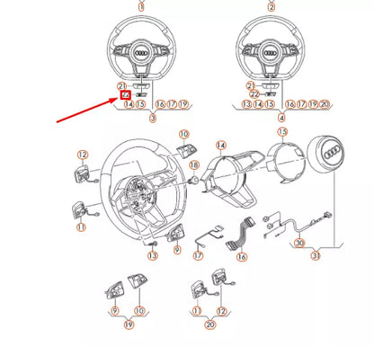 NEW AUDI TT FV MK3 STEERING WHEEL 'TTS' BADGE 8S0419685A