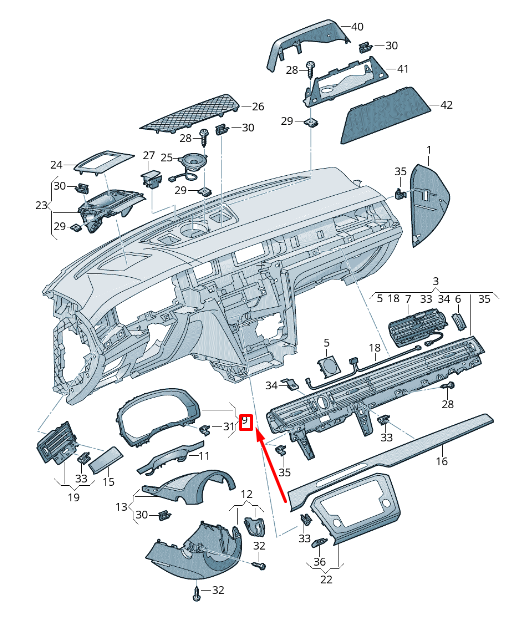 new vw arteon 3h7 instrument cluster speedometer trim lhd 3g88583661qb original