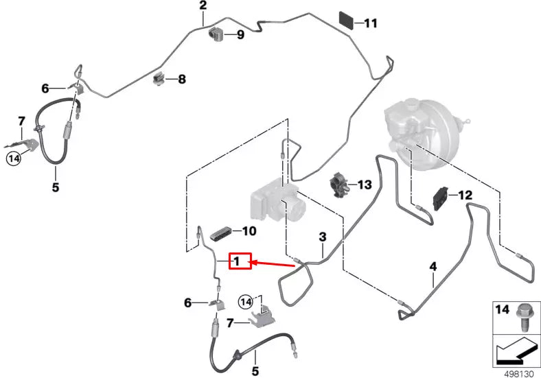 NEW BMW 3 G20 FRONT BRAKE PIPE 34306876713 ORIGINAL