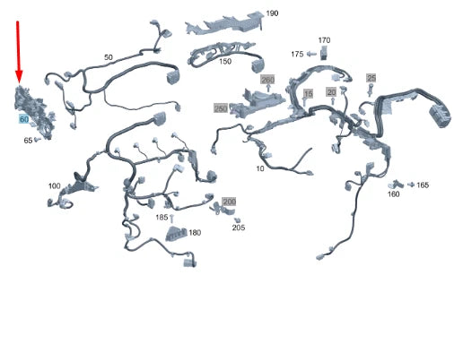 NEW MERCEDES-BENZ A W177 ENGINE CABLE HARNESS DUCT A6541599500 ORIGINAL