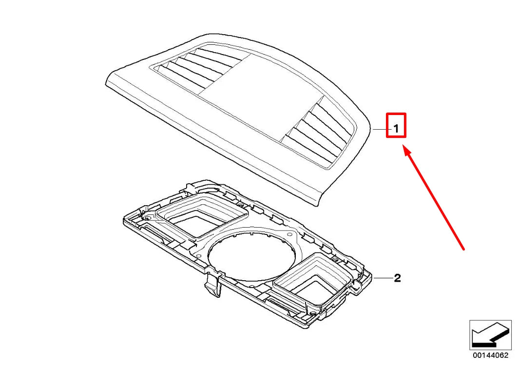 NEW BMW 3 E90 OUTFLOW CNETER GRILLE COVER 64227130751 7130751 ORIGINAL